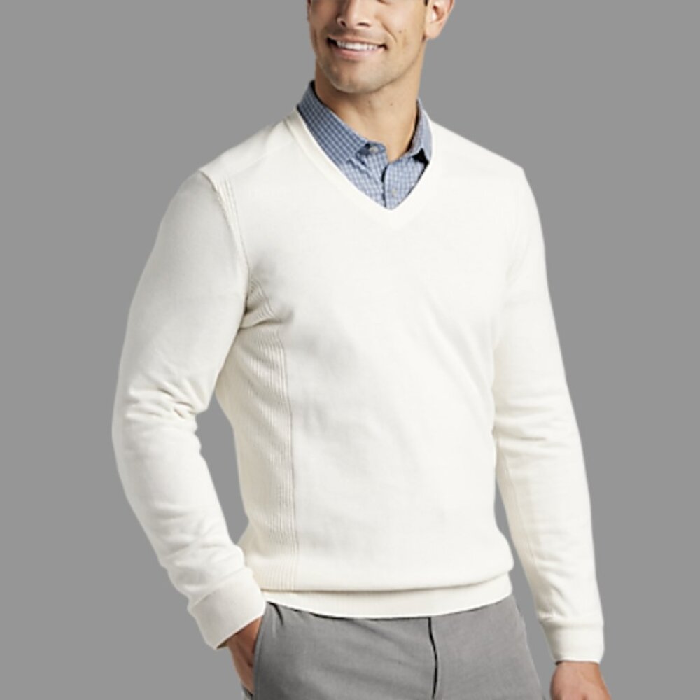 Awearness Kenneth Cole Slim Fit Stitch Panel Sweater - colour: Ivory